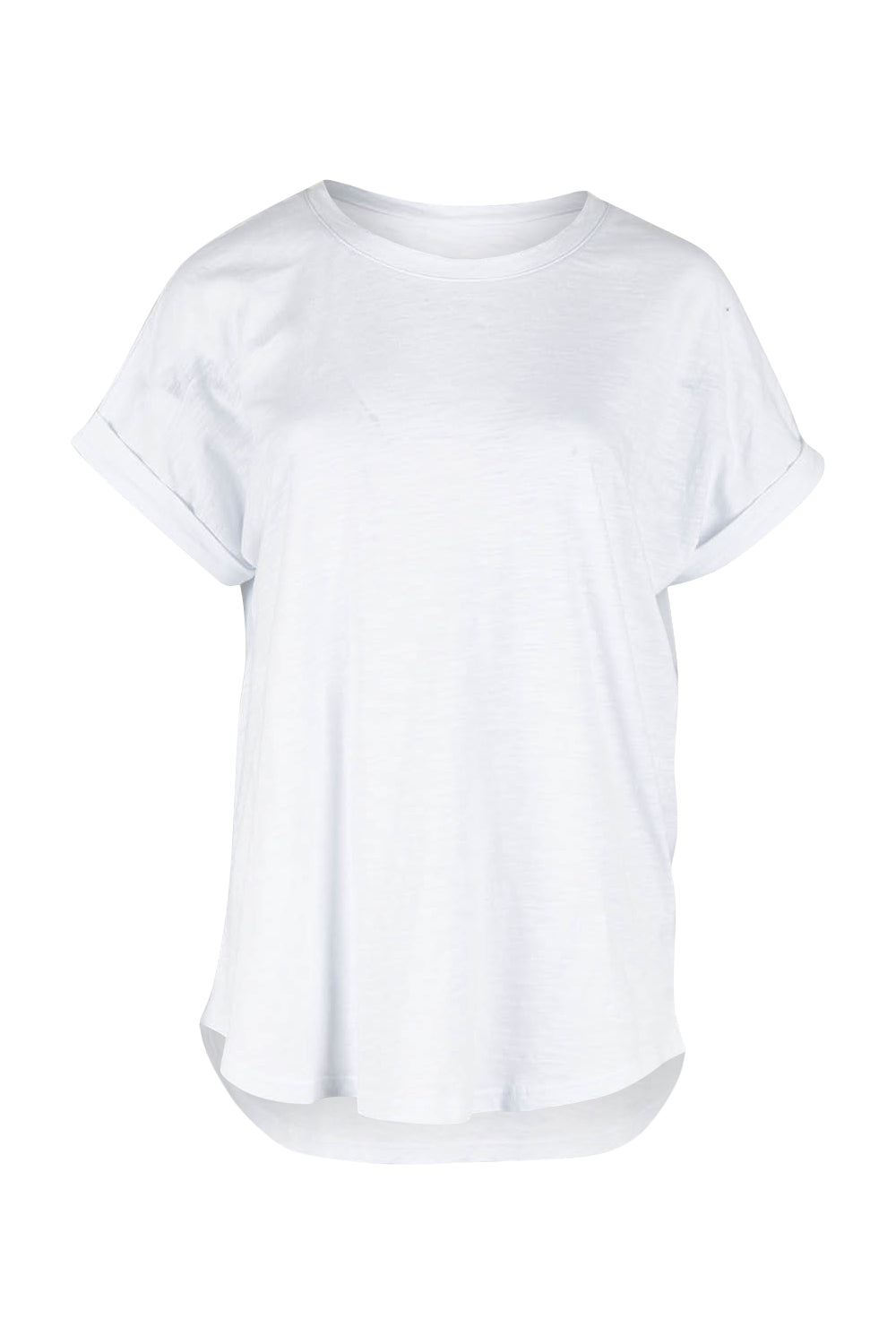 Product shot of the Hailey Short Sleeve Cotton Tee in colour White (White), from the front