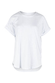 Product shot of the Hailey Short Sleeve Cotton Tee in colour White (White), from the front