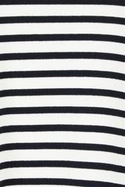 Product shot of the Elise V Neck Cotton Rib Dress in colour Whiteblk, detail