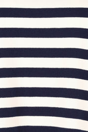 Product shot of the Willa Cotton Tee in colour Navystripe (Blue), detail