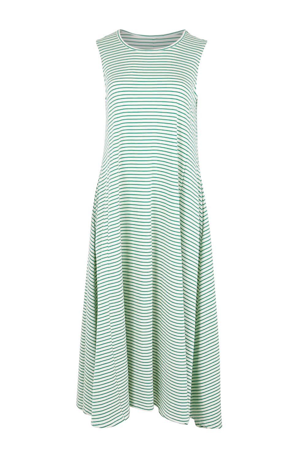 Product shot of the Sabrina Maxi Dress – Green in colour Green, from the front