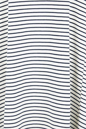 Product shot of the Sabrina Maxi Dress - Navystripe in colour Navystripe, showing detail