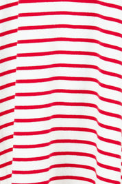 Product shot of the Sabrina Cotton Maxi Dress in colour Redstripe (Red), detail