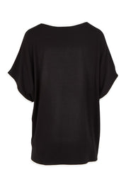 Product shot of the Clara Tee in colour Black (Black), from the back