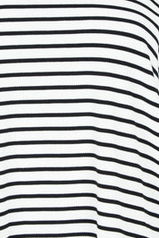 Product shot of the Hendrix Ribbed Long Sleeve Tee in colour Stripe (White), detail