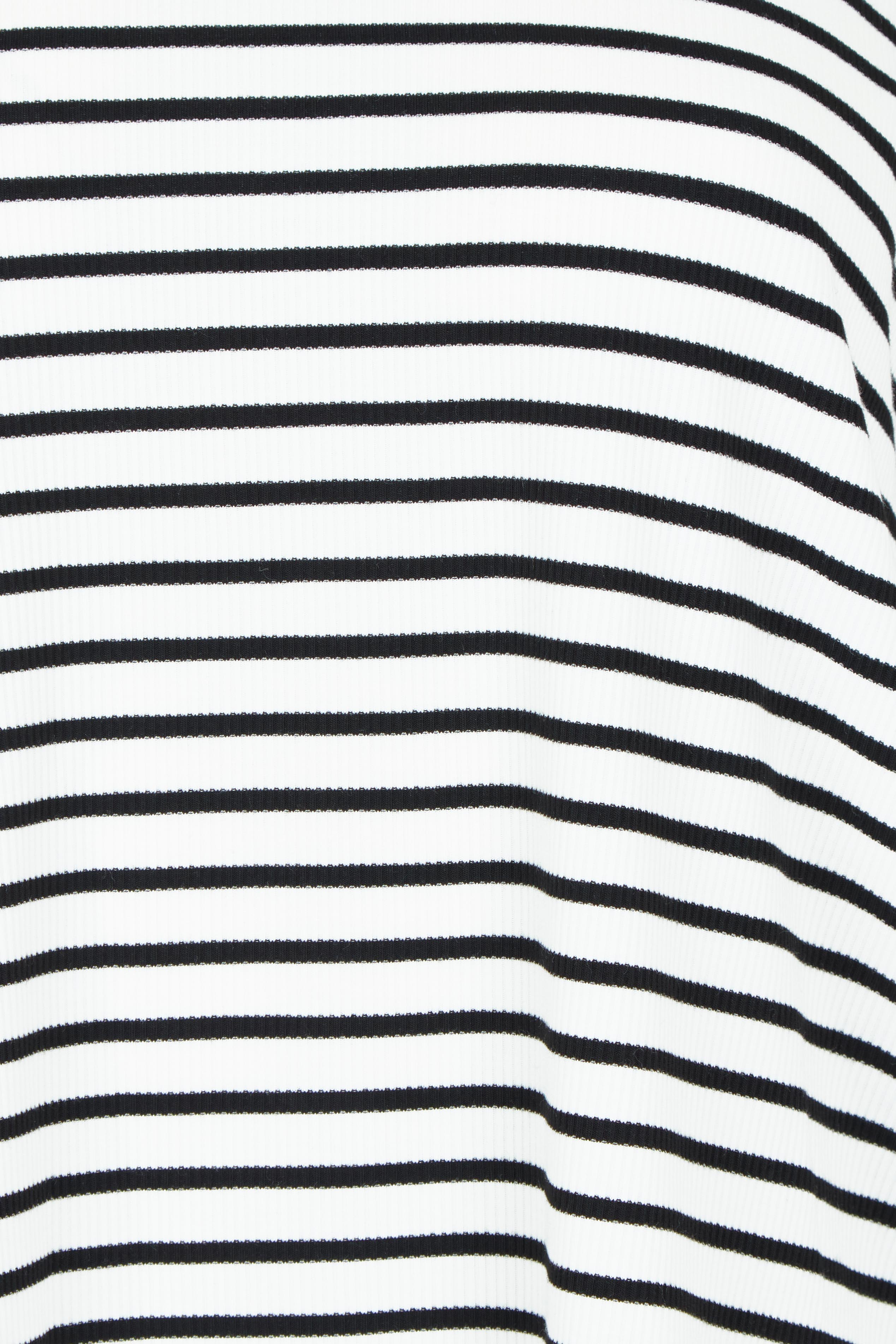 Product shot of the Hendrix Ribbed Long Sleeve Tee in colour Stripe (White), detail