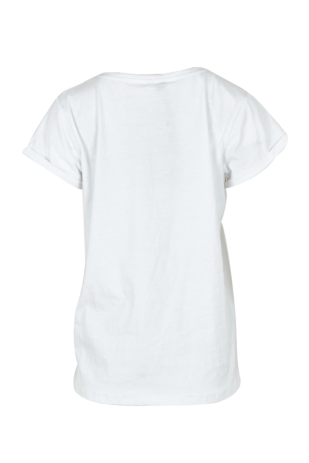 Product shot of the Caia Cotton Crew Tee in colour White (White), from the back