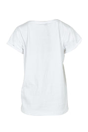 Product shot of the Caia Cotton Crew Tee in colour White (White), from the back