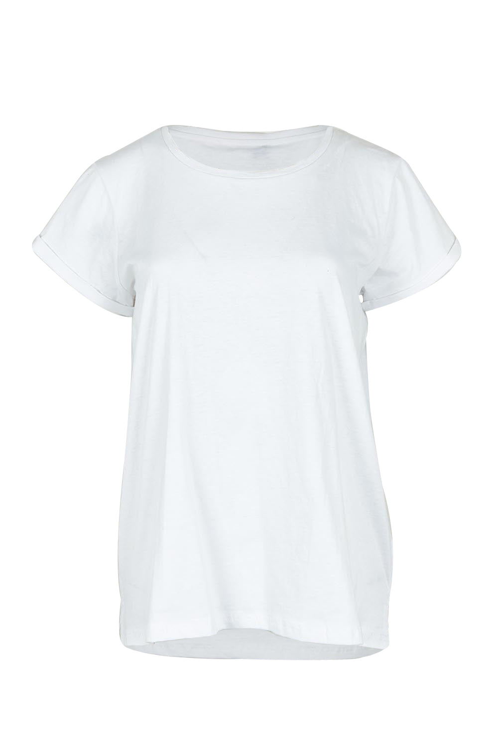 Product shot of the Caia Cotton Crew Tee in colour White (White), from the front