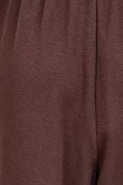 Product shot of the Nikki Relax Cotton Jogger – Chocolate in colour Chocolate, showing detail