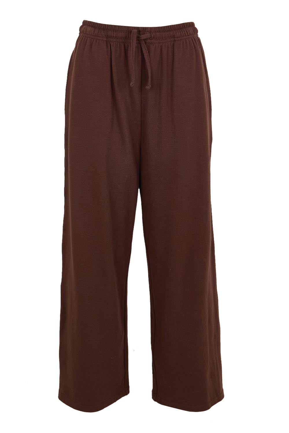 Product shot of the Nikki Relax Cotton Jogger – Chocolate in colour Chocolate, from the front