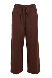 Product shot of the Nikki Relax Cotton Jogger – Chocolate in colour Chocolate, from the front