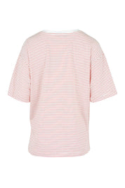 Product shot of the Relax Boxy Cotton Tee in colour Boston (Red), from the back