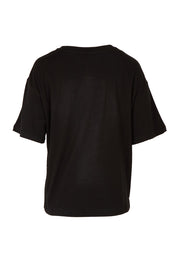 Product shot of the Relax Boxy Cotton Tee in colour Black (Black), from the back