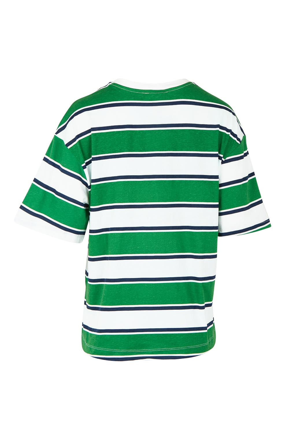 Product shot of the Relax Boxy Cotton Tee in colour Green (Green), from the back