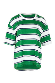 Product shot of the Relax Boxy Cotton Tee in colour Green (Green), from the front