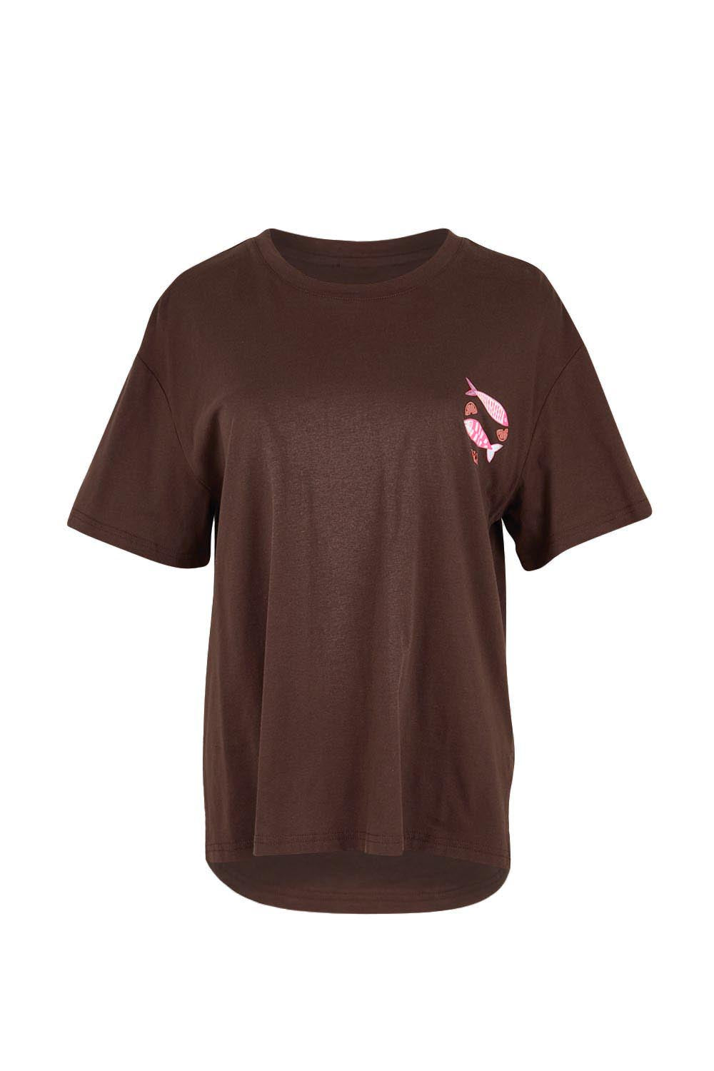 Product shot of the Relax Boxy Cotton Tee – Pescado in colour Pescado, from the front