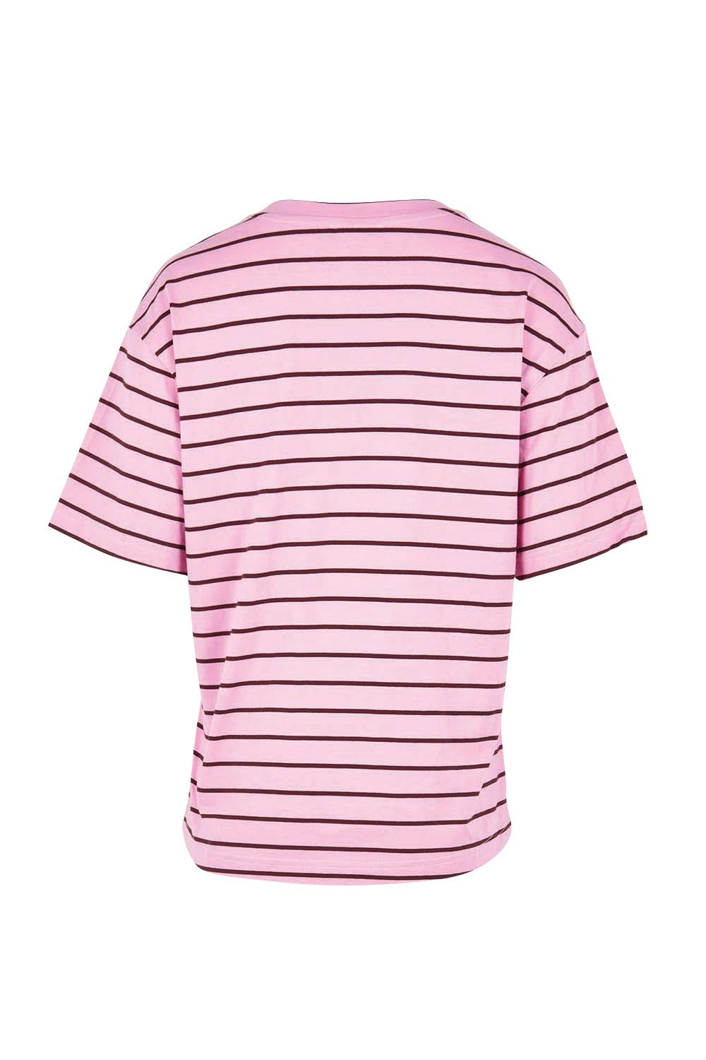 Product shot of the Relax Boxy Tee – Pinkchoc in colour Pinkchoc, from the back