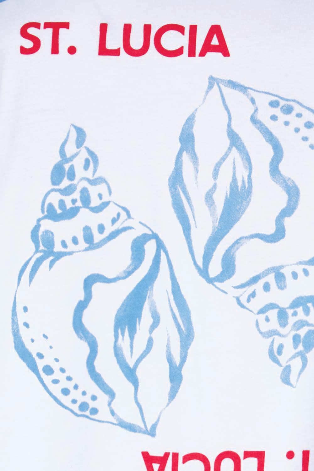 Product shot of the Relax Boxy Tee – Stlucia in colour Stlucia, showing detail