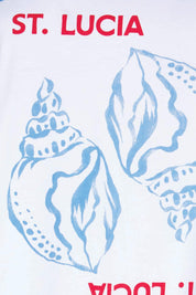 Product shot of the Relax Boxy Tee – Stlucia in colour Stlucia, showing detail