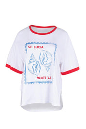 Product shot of the Relax Boxy Tee – Stlucia in colour Stlucia, from the front