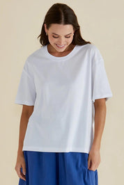 Relax Boxy Cotton Tee - White