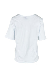 Product shot of the Riley Cotton Tee in colour White (White), from the back