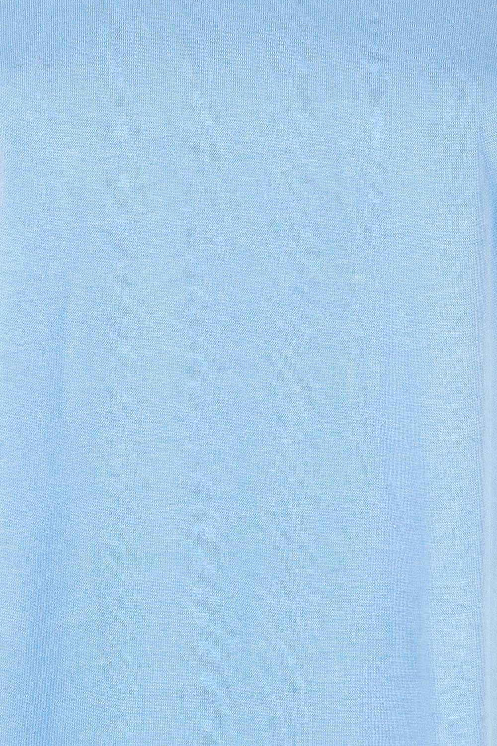 Product shot of the Sloane Scallop Cotton Tee in colour Blue (Blue), detail