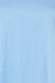 Product shot of the Sloane Scallop Cotton Tee in colour Blue (Blue), detail