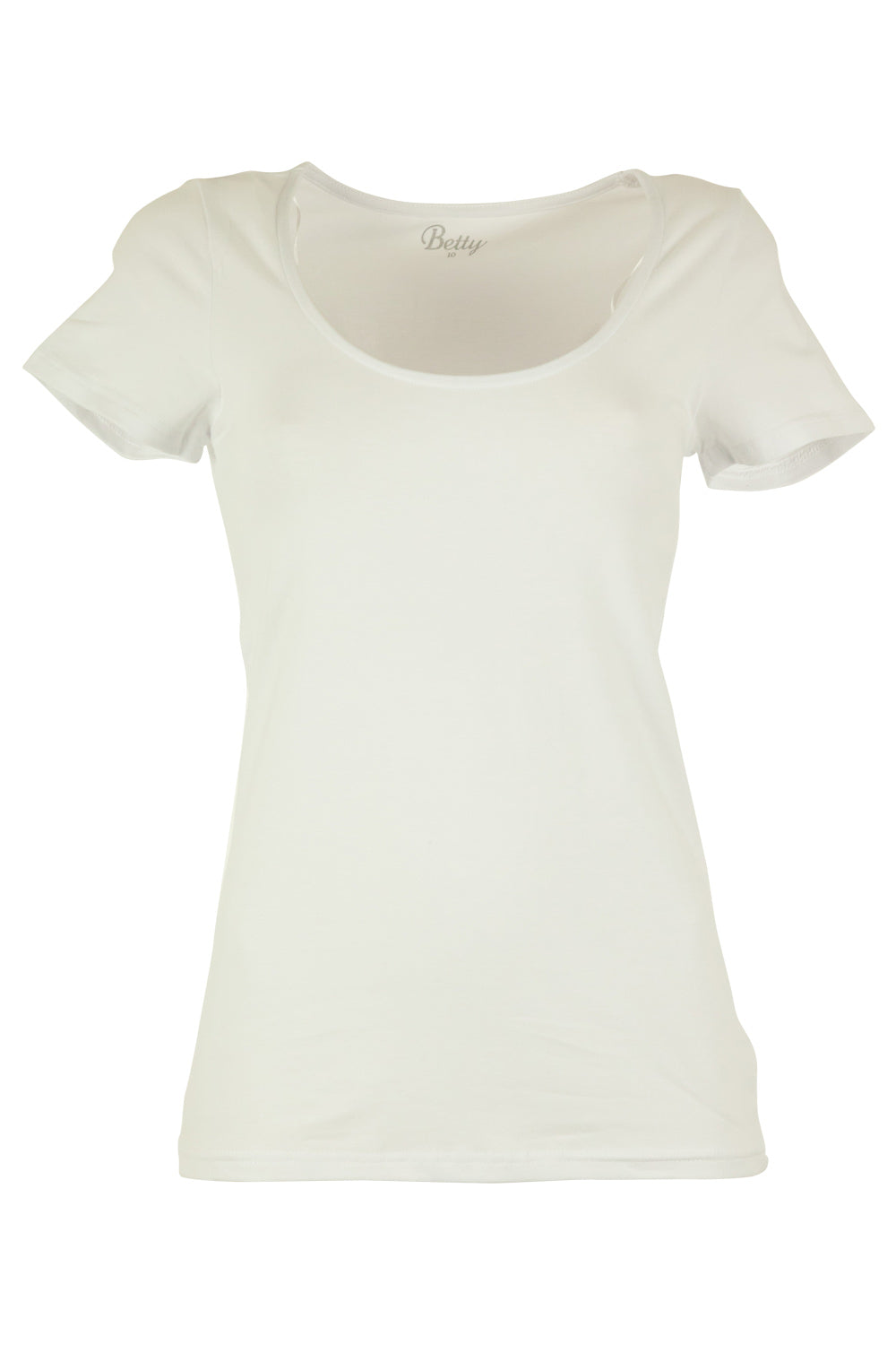 Product shot of the Brittany Tee in colour White (White), from the front