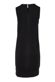 Product shot of the Tia Cotton Tank Dress in colour Black (Black), from the back