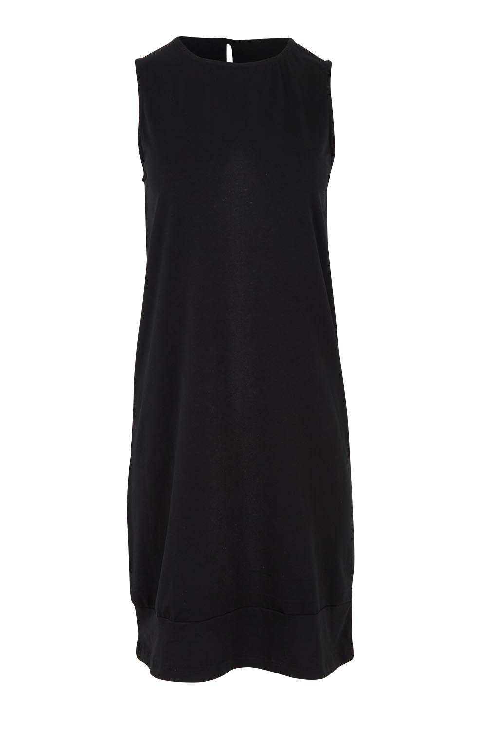 Product shot of the Tia Cotton Tank Dress in colour Black (Black), from the front