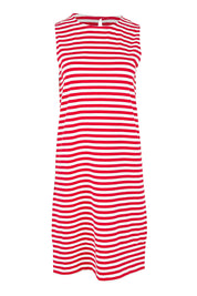 Product shot of the Tia Cotton Tank Dress in colour Red (Red), from the front