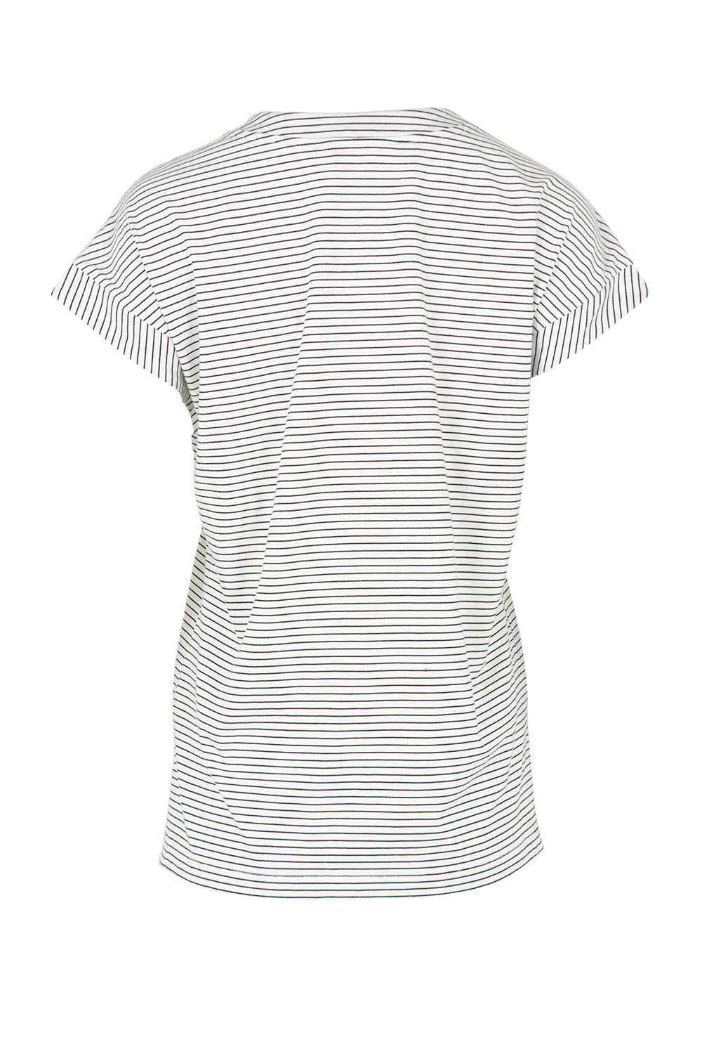 Product shot of the Tracy Vin colourNeck Cotton Tee - Blkwhite, from the back