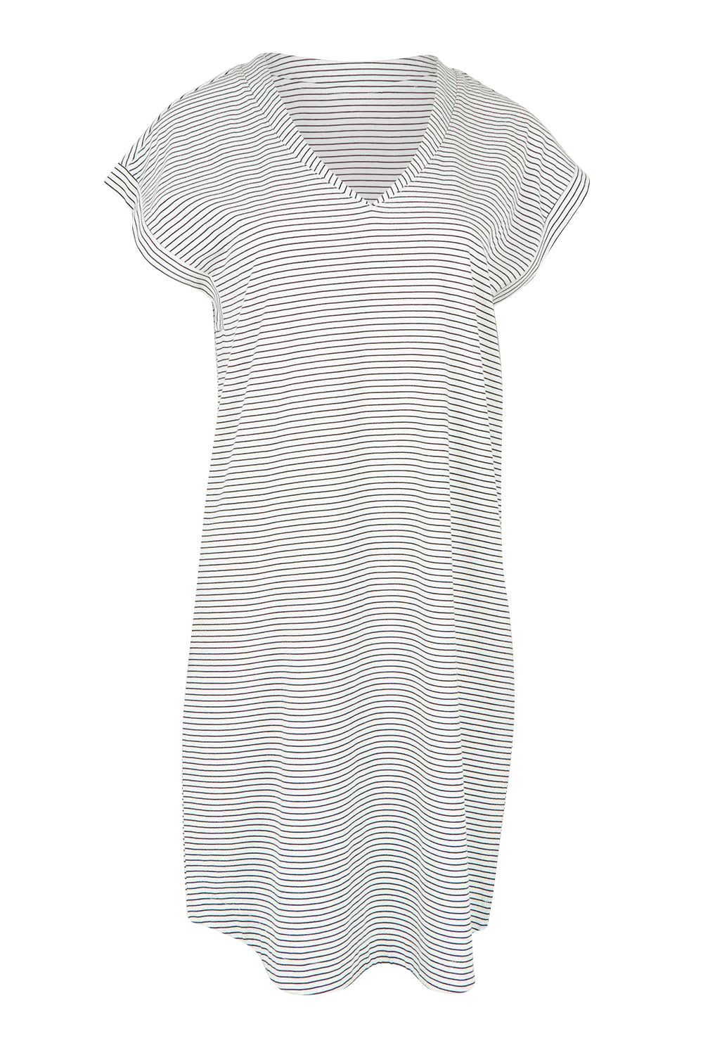 Product shot of the Daphne Vin colourNeck Cotton Dress - Blkwhite, from the front