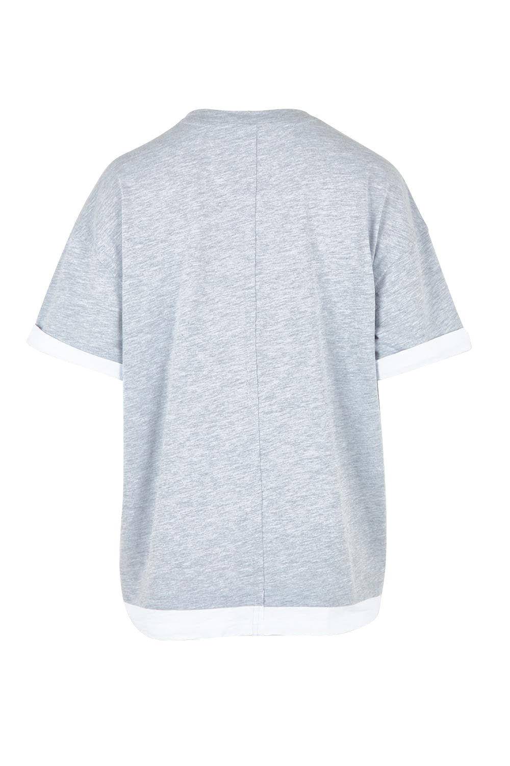 Product shot of the Cotton Boyfriend Tee in colour Greymarle (Grey), from the back