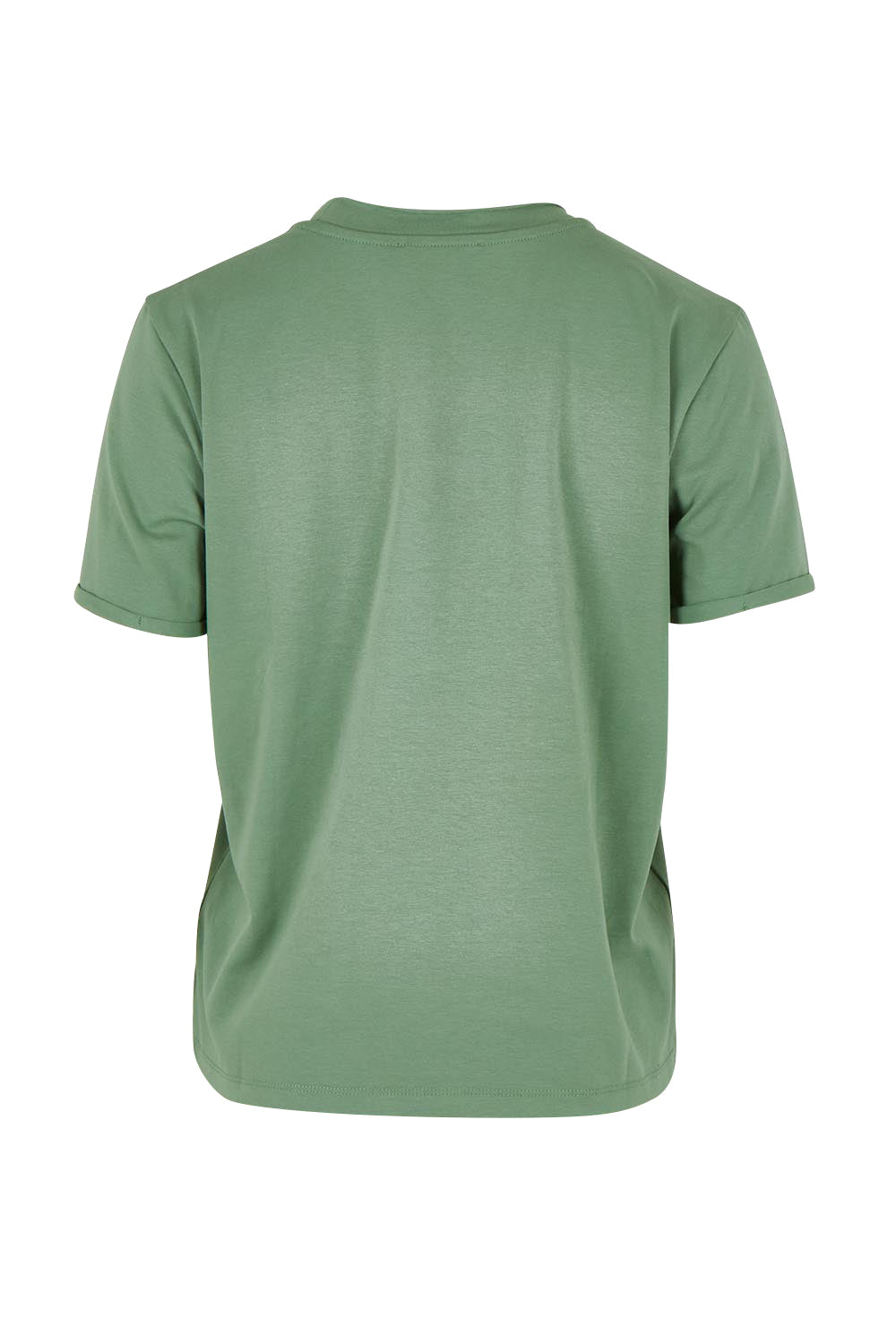 Product shot of the Cotton Slim Fit Tee in colour Green (Green), from the back