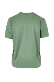 Product shot of the Cotton Slim Fit Tee in colour Green (Green), from the back