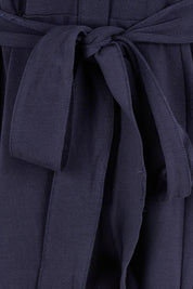 Product shot of the Rosalie Cotton Jersey Shirt Dress in colour Navy (Blue), detail