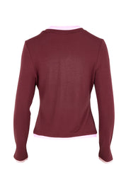 Product shot of the Cloud Tee in colour Burgandy (Red), from the back