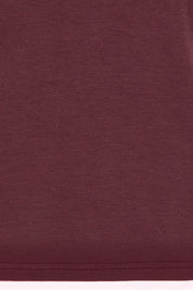 Product shot of the Cloud Tee in colour Burgandy (Red), detail