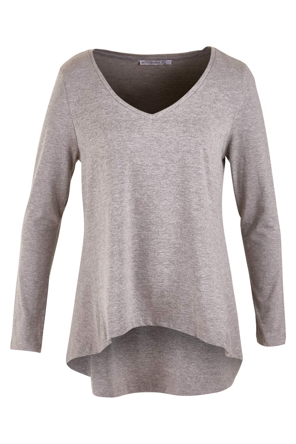 Product shot of the Melanie Swing Top in colour SilverMarl (Grey), from the front