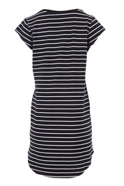 Product shot of the Ava Dress in colour BlackWhite (Black), from the back