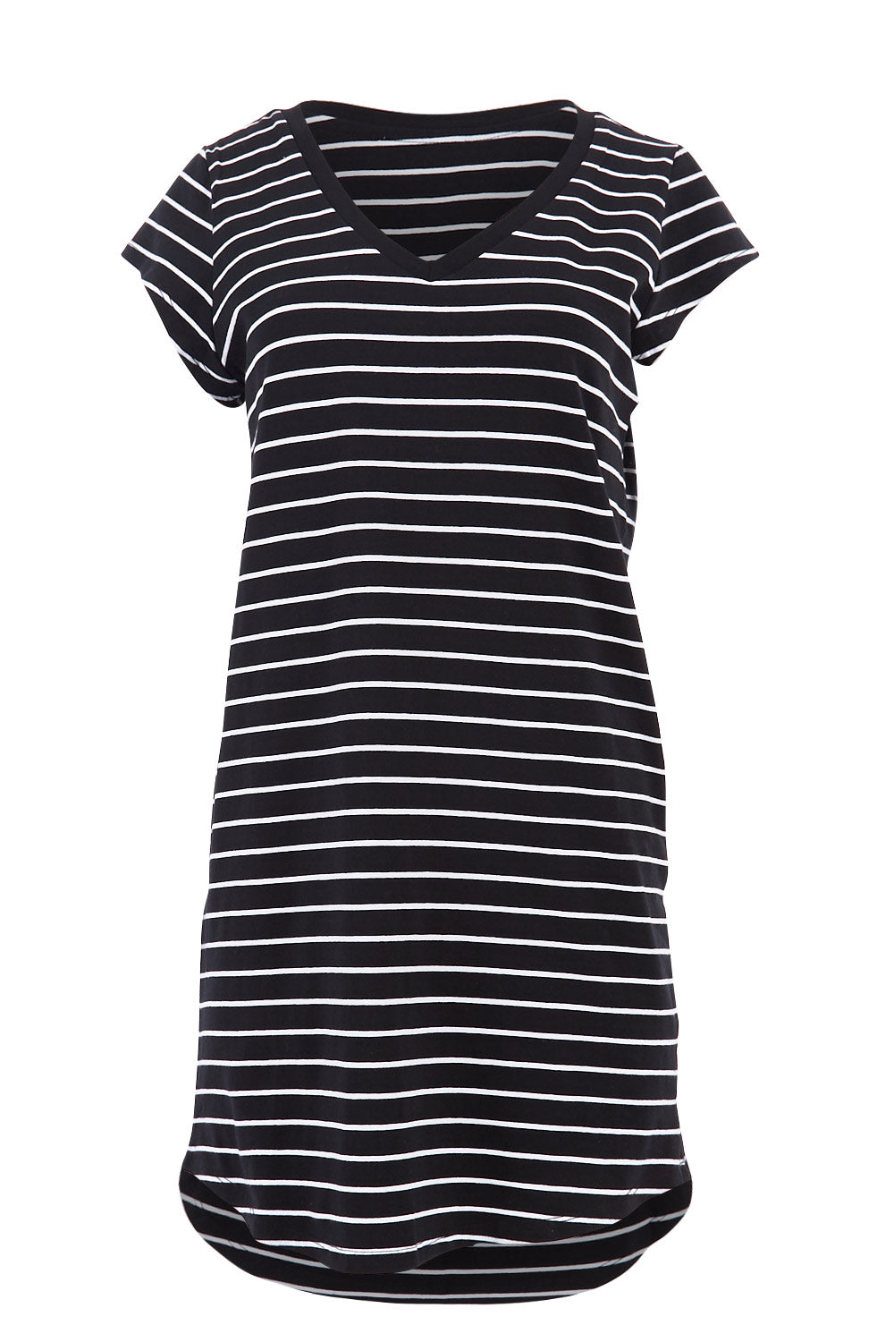 Product shot of the Ava Dress in colour BlackWhite (Black), from the front