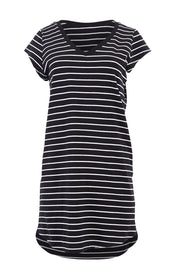 Product shot of the Ava Dress in colour BlackWhite (Black), from the front