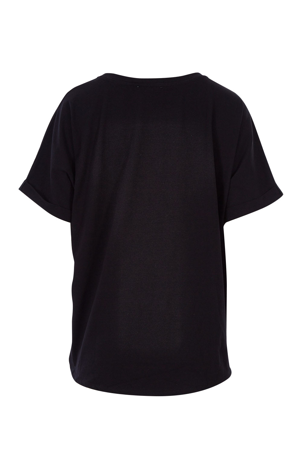 Product shot of the Katie Knot Tee in colour Black (Black), from the back