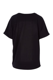Product shot of the Katie Knot Tee in colour Black (Black), from the back