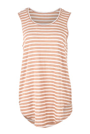 Product shot of the Keira Tank in colour Beigestrip, from the front