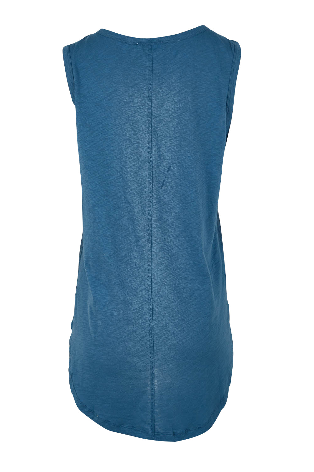 Product shot of the Keira Tank in colour Steelblue (Blue), from the back