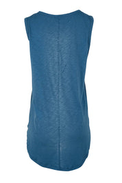 Product shot of the Keira Tank in colour Steelblue (Blue), from the back